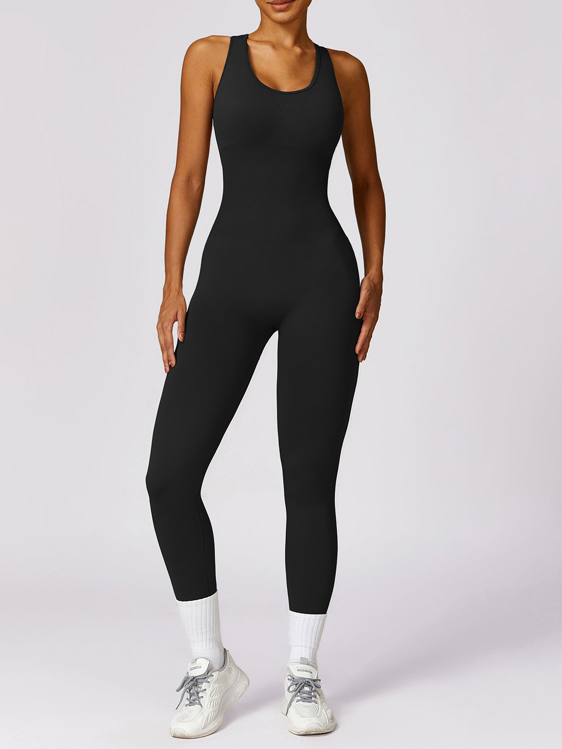 Basically Bae Sleeveless Cutout Racerback Active Jumpsuit