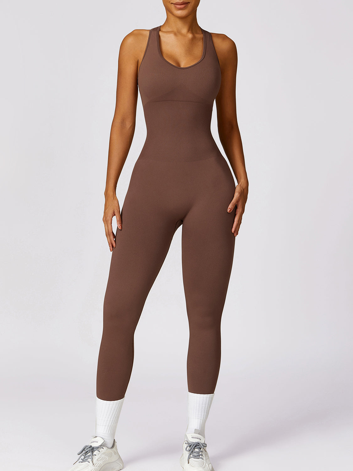 Basically Bae Sleeveless Cutout Racerback Active Jumpsuit