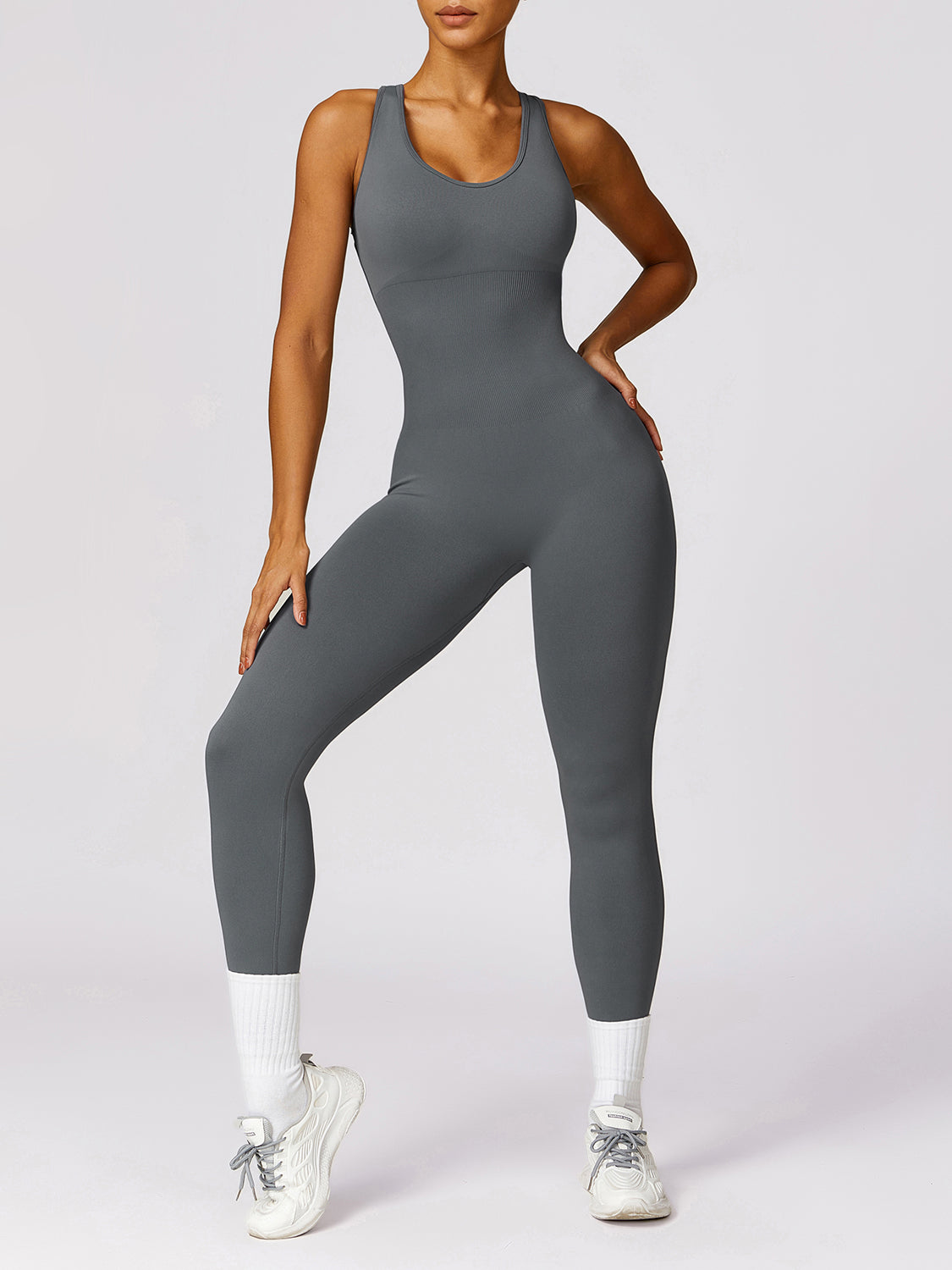 Basically Bae Sleeveless Cutout Racerback Active Jumpsuit