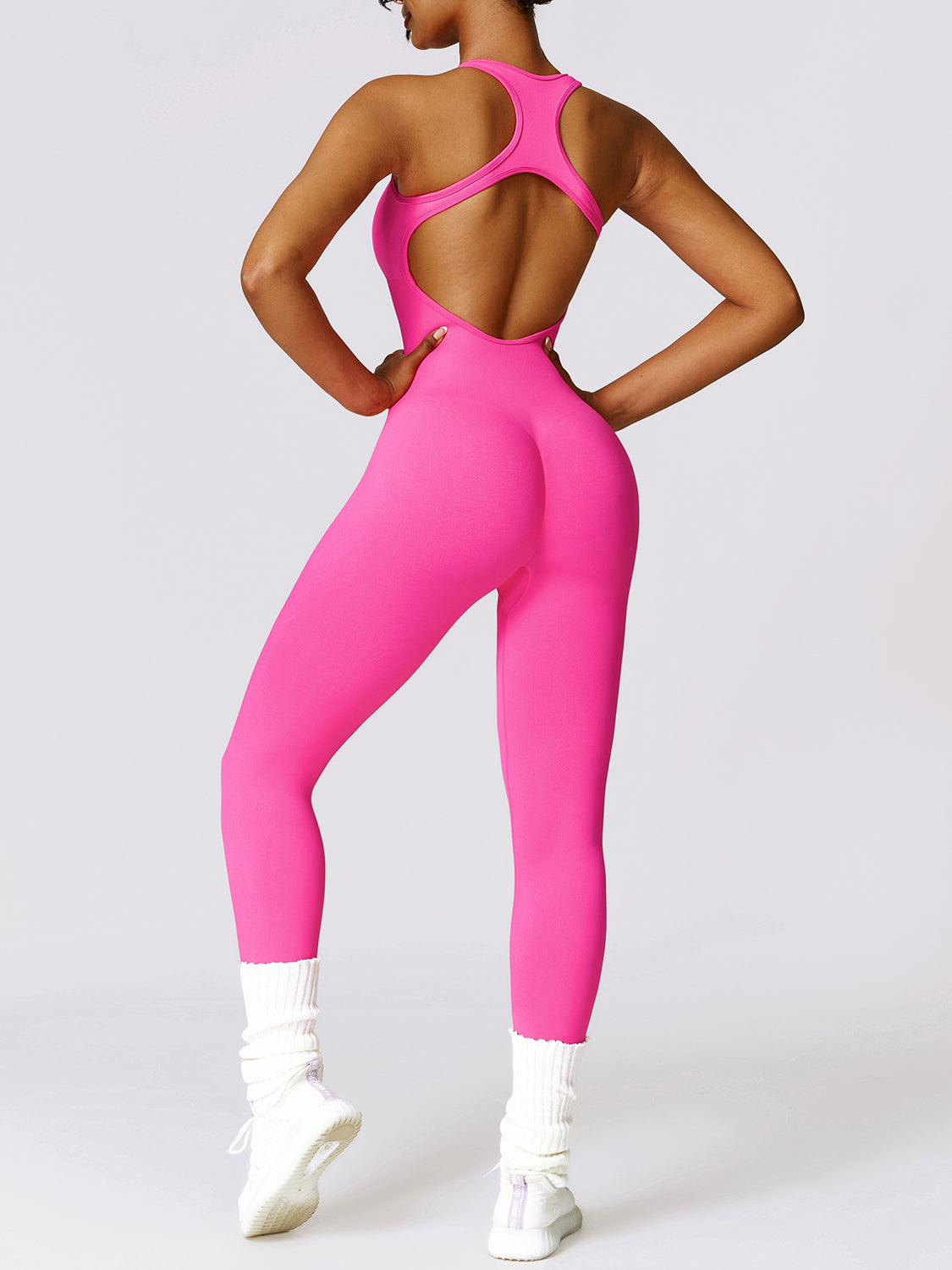 Basically Bae Sleeveless Cutout Racerback Active Jumpsuit